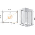 Душевой уголок Cezares Pratico AH1 100/80 P Cr