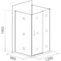 Душевой уголок Good Door Antares WTW+SP+SP 120х90х90х195 см