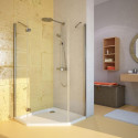 Душевой уголок GuteWetter Lux Festt GK-101 левый 90x90 см стекло бесцветное, профиль хром