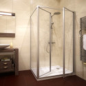 Душевой уголок GuteWetter Practic Rectan GK-402 правая 110x80 см стекло бесцветное, профиль матовый хром
