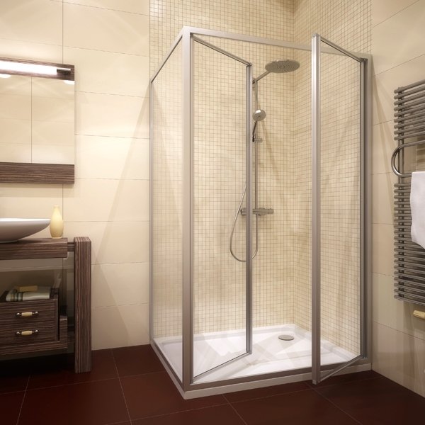 Душевой уголок GuteWetter Practic Rectan GK-402 правая 110x80 см стекло бесцветное, профиль матовый хром