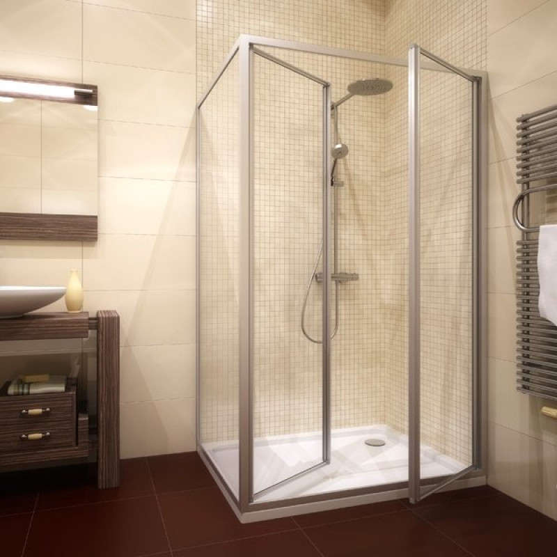 Душевой уголок GuteWetter Practic Rectan GK-402 правая 110x80 см стекло бесцветное, профиль матовый хром