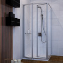 Душевой уголок GuteWetter Practic Square GK-402 левая 80x80 см стекло бесцветное, профиль матовый хром