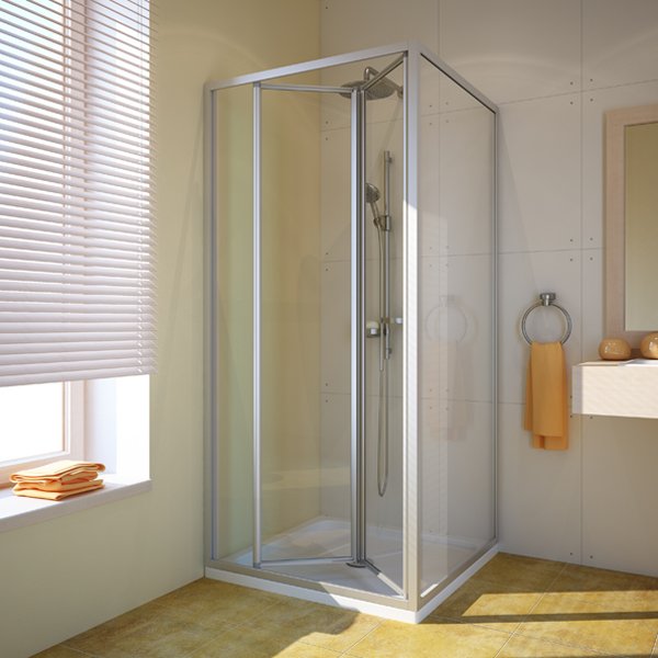Душевой уголок GuteWetter Practic Square GK-404 левая 110x110 см стекло бесцветное, профиль матовый хром