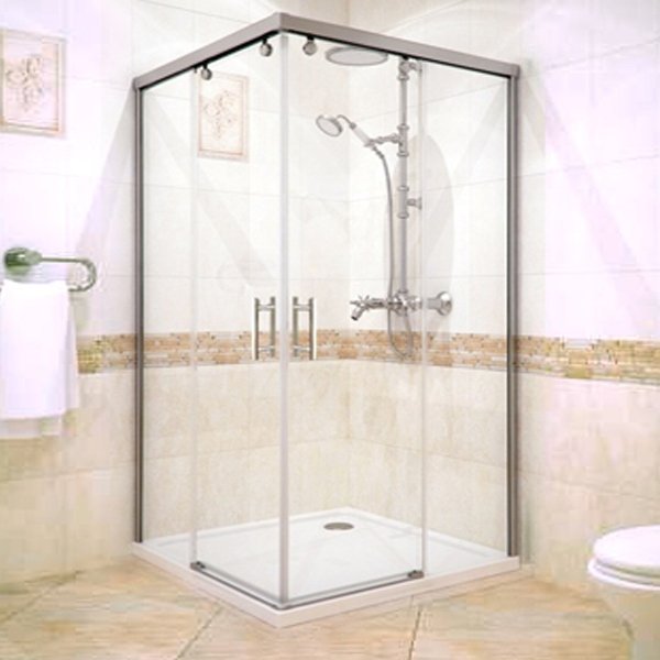 Душевой уголок GuteWetter Slide Rectan GK-864 правая 85x80 см стекло бесцветное, профиль хром