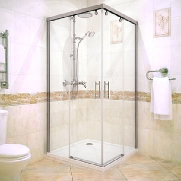 Душевой уголок GuteWetter Slide Square GK-864 75x75 см стекло бесцветное, профиль хром
