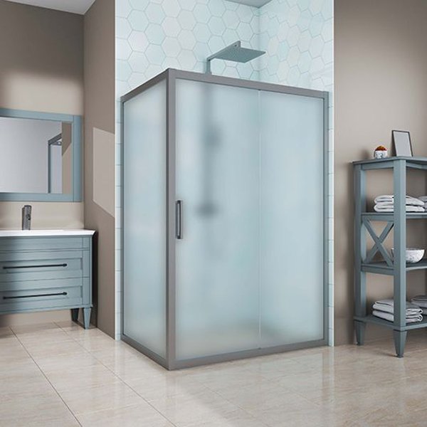 Душевой уголок Kubele DE019R-MAT-MT 105х70 см, профиль матовый хром