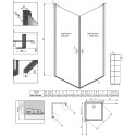 Душевой уголок Radaway Nes Black KDD I Factory 90x90