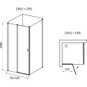 Душевой уголок Ravak CRV2-80+CPS-80 Transparent, профиль белый