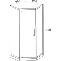 Душевой уголок Rush Palm 90x90, хром