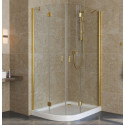 Душевой уголок Vegas Glass AFS-F Lux 100*80 09 01 R профиль золото, стекло прозрачное