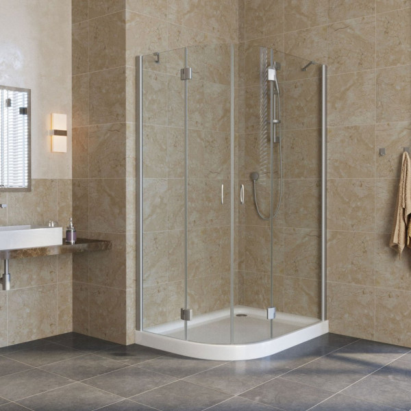 Душевой уголок Vegas Glass AFS-F Lux 110*80 07 01 R профиль матовый хром, стекло прозрачное