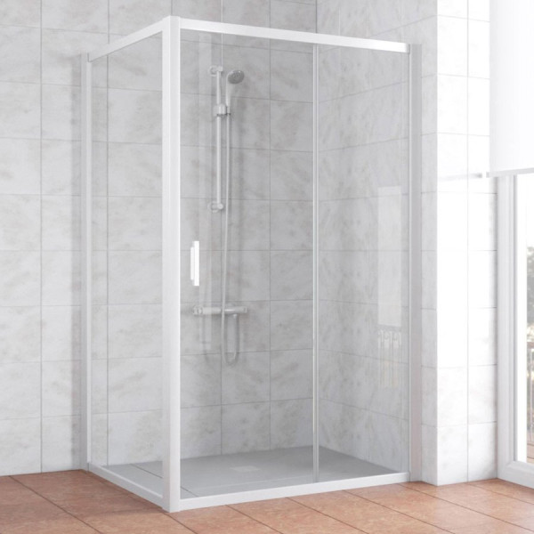 Душевой уголок Vegas Glass ZP+ZPV 110*100 01 01 профиль белый, стекло прозрачное