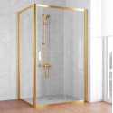 Душевой уголок Vegas Glass ZP+ZPV 130*70 09 01 профиль золото, стекло прозрачное