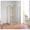 Душевой уголок Vegas Glass ZP+ZPV 130*70 09 01 профиль золото, стекло прозрачное