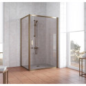 Душевой уголок Vegas Glass ZP+ZPV 130*80 05 05 профиль бронза, стекло бронза