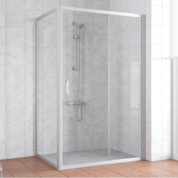 Душевой уголок Vegas Glass ZP+ZPV 140*70 07 01 профиль матовый хром, стекло прозрачное