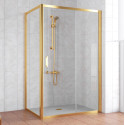Душевой уголок Vegas Glass ZP+ZPV 140*70 09 01 профиль золото, стекло прозрачное