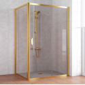 Душевой уголок Vegas Glass ZP+ZPV 140*80 09 05 профиль золото, стекло бронза