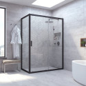 Душевой уголок Vegas Glass ZP+ZPV NOVO 140*90 02М 01 профиль черный матовый, стекло прозрачное