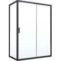 Душевой уголок Vegas Glass ZP+ZPV NOVO 140*90 02М 01 профиль черный матовый, стекло прозрачное