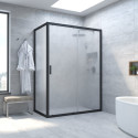 Душевой уголок Vegas Glass ZP+ZPV NOVO 140*90 02М 10 профиль черный матовый, стекло сатин