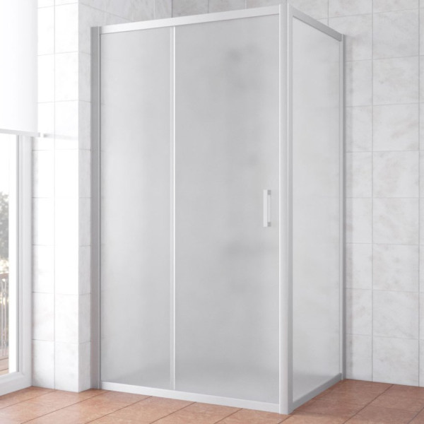 Душевой уголок Vegas Glass ZP+ZPV NOVO 140*90 07 10 профиль матовый хром, стекло сатин