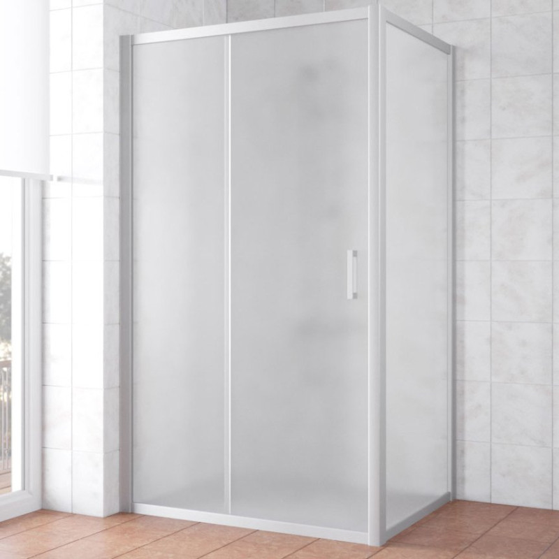 Душевой уголок Vegas Glass ZP+ZPV NOVO 140*90 07 10 профиль матовый хром, стекло сатин