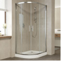 Душевой уголок Vegas Glass ZS-F 100*80 08 01 профиль глянцевый хром, стекло прозрачное