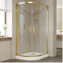 Душевой уголок Vegas Glass ZS-F 90*80 09 01 профиль золото, стекло прозрачное