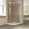 Душевой уголок Vegas Glass ZS 100 09 05 профиль золото, стекло бронза