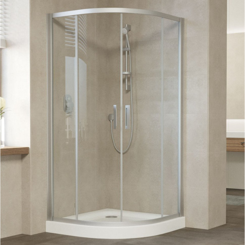 Душевой уголок Vegas Glass ZS 120 07 01 профиль матовый хром, стекло прозрачное