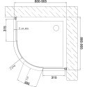 Душевой уголок Vegas Glass ZS 90 07 01 профиль матовый хром, стекло прозрачное