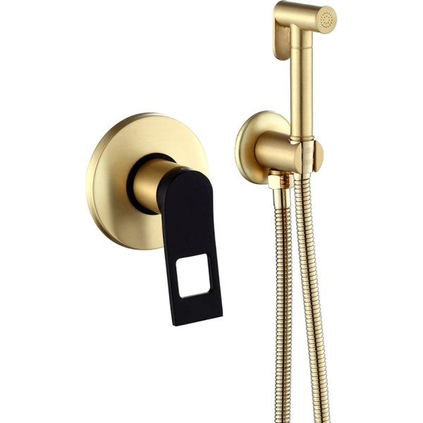 Гигиенический душ Bronze de Luxe Element EL28GB С ВНУТРЕННЕЙ ЧАСТЬЮ, со смесителем, золото, черный