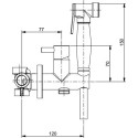 Гигиенический душ Webert EL870301065Metal со смесителем, С ВНУТРЕННЕЙ ЧАСТЬЮ, бронза