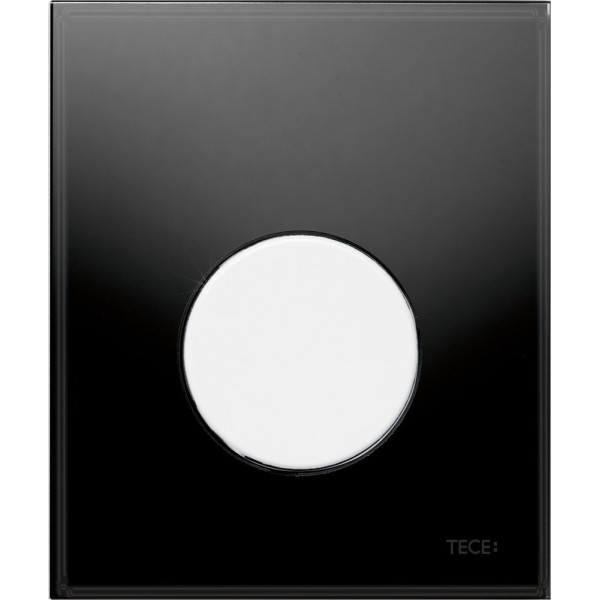 Кнопка смыва TECE Loop Urinal 9242654 черное стекло, кнопка белая