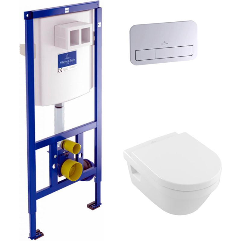 Комплект  Система инсталляции для унитазов Villeroy & Boch 9224 6100 + Унитаз подвесной Villeroy & Boch Omnia Architectura 5684HR01 alpin, безободковы