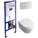 Комплект  Система инсталляции для унитазов Villeroy & Boch 9224 6100 + Унитаз подвесной Villeroy & Boch Omnia Architectura 5684 H101 alpin + Кнопка см