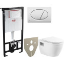 Комплект  Унитаз подвесной BelBagno Loto BB070CHR с крышкой + Система инсталляции AlcaPlast AM101/1120-001 + Кнопка смыва AlcaPlast ALCA M70 белая + Шумоизоляционная пане