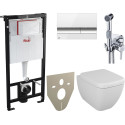 Комплект  Унитаз подвесной VitrA Shift 7742B003-0075 с крышкой + Система инсталляции AlcaPlast AM101/1120-4:1RS M1720-1 + Гигиенический душ