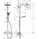 Комплект Душевой уголок STWORKI Эстерсунд DE019R80110200 110x80 см профиль хром матовый + Душевая стойка Hansgrohe Crometta Е 240 1jet