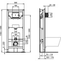 Комплект Унитаз подвесной STWORKI Rotenburg WH52 безободковый + Система инсталляции для унитазов Ideal Standard Prosys Frame + кнопка смыва