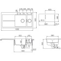 Мойка кухонная Schock Horizont 60D (D-150) магма, интегрированная