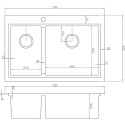 Мойка кухонная Zorg Master ZM N-78-2-52-R нержавеющая сталь