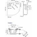 Поддон для душа Wasserkraft Elbe 74T01 90х90, чертверть круга