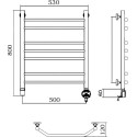 Полотенцесушитель электрический Aquanerzh Трапеция R 80x50