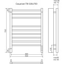 Полотенцесушитель электрический Terminus Сицилия П9 50x70, sensor quick touch