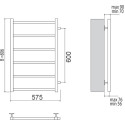 Полотенцесушитель водяной Terminus Вега П6 500x806 с боковым подключением 600