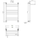 Полотенцесушитель водяной Тругор Аспект НП 3 П ЛЦ6 80x40, с полкой