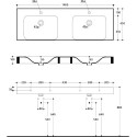Раковина Kerasan Cento 3536 140 см, двойная